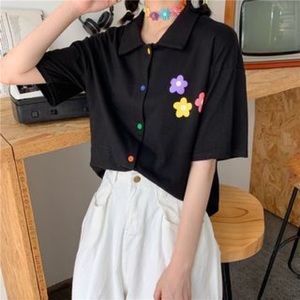 Black Button-Down Short Sleeve Shirt